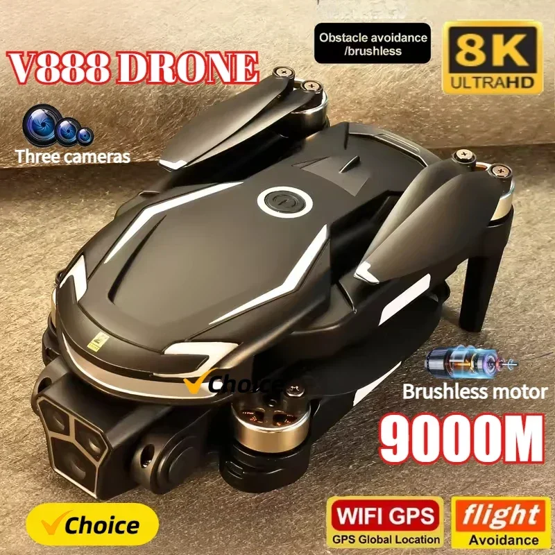 Drone Surveying - Yeni V888 Drone 8K GPS Üçlü