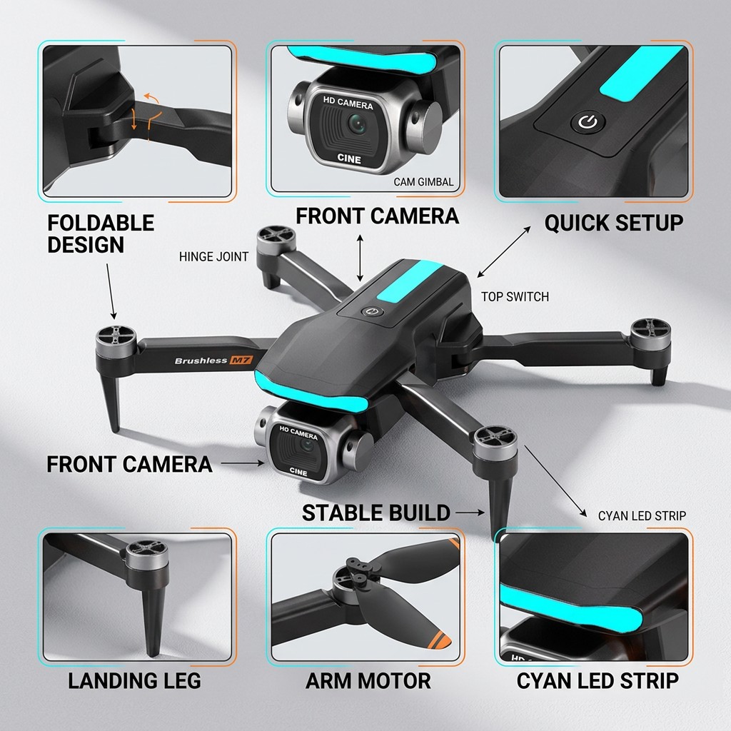 Yeni M7 RC Drone Profesyonel 8 - Drone Lidar incelemesi ve fiyatı
